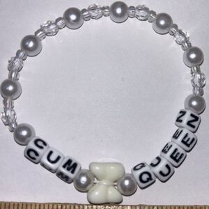 Handcrafted Beaded Stretch Bracelet pearl Y2K Aesthetic Novelty Gag Gift Jewelry
